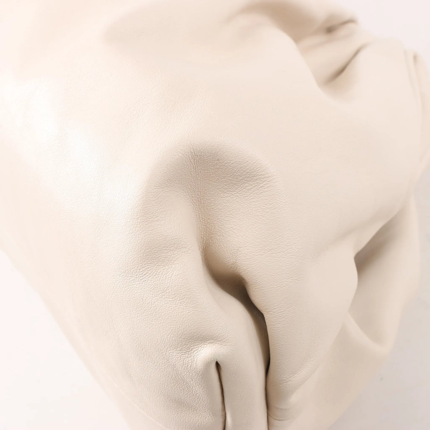 Bottega Veneta The Pouch Oversize Leather Clutch Bag in Beige