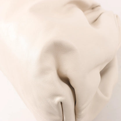 Bottega Veneta The Pouch Oversize Leather Clutch Bag in Beige