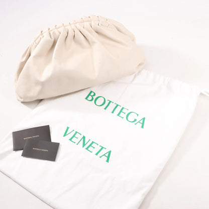 Bottega Veneta The Pouch Oversize Leather Clutch Bag in Beige