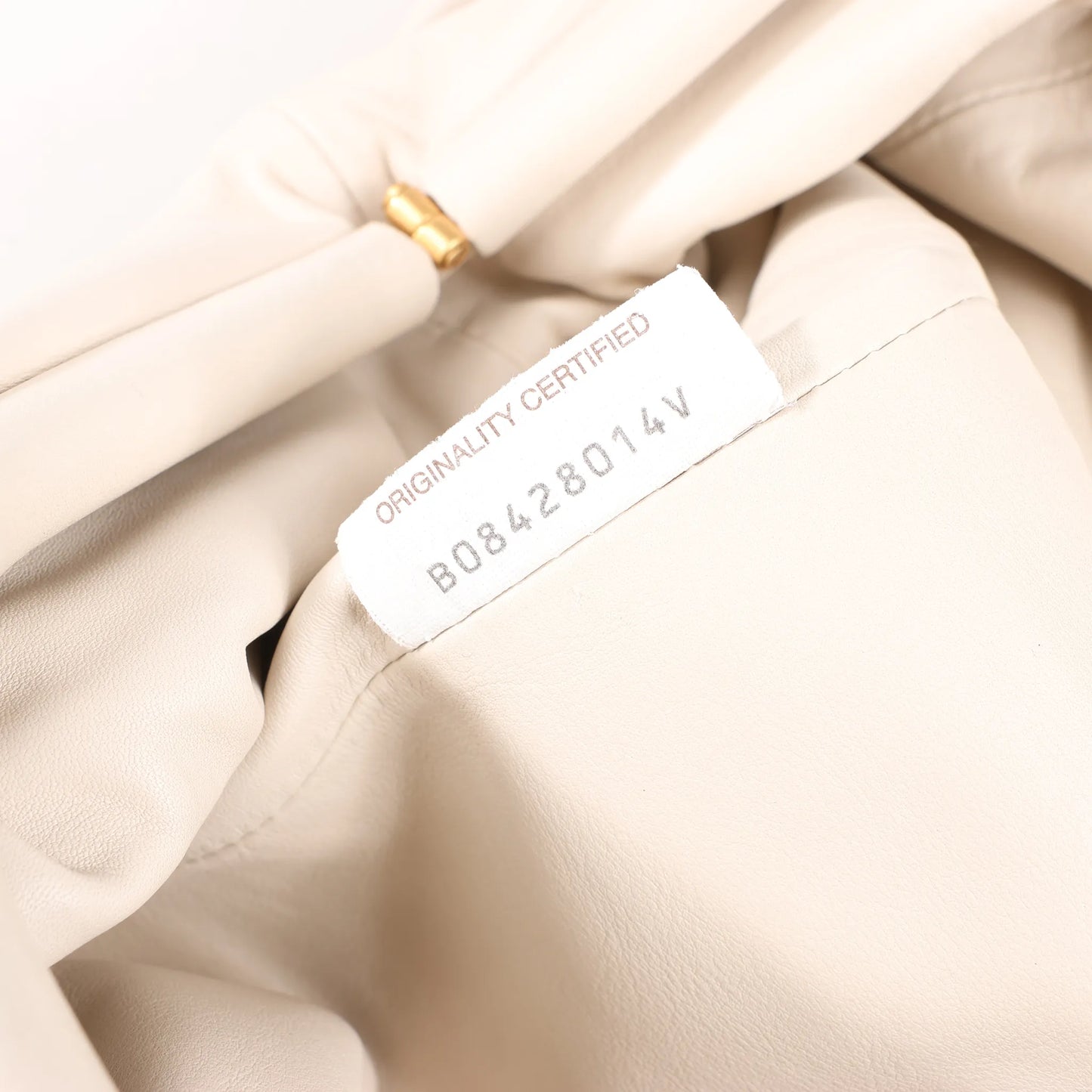 Bottega Veneta The Pouch Oversize Leather Clutch Bag in Beige