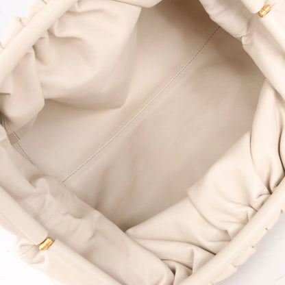 Bottega Veneta The Pouch Oversize Leather Clutch Bag in Beige
