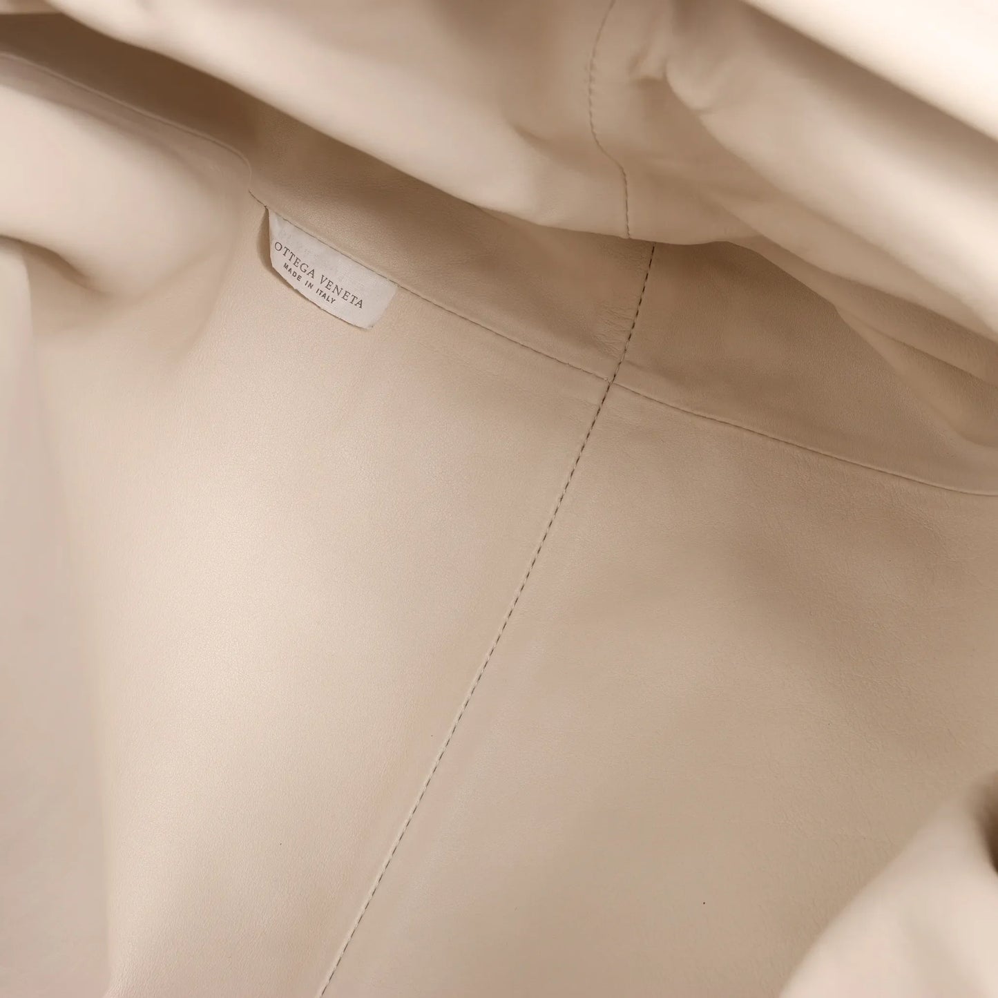 Bottega Veneta The Pouch Oversize Leather Clutch Bag in Beige