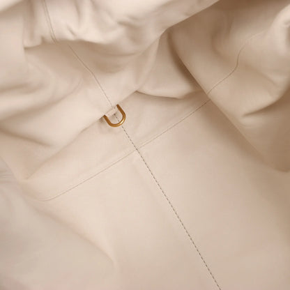 Bottega Veneta The Pouch Oversize Leather Clutch Bag in Beige