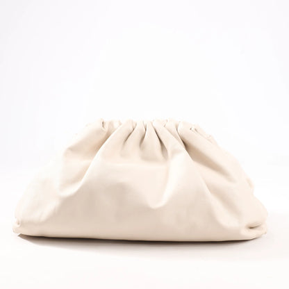 Bottega Veneta The Pouch Oversize Leather Clutch Bag in Beige