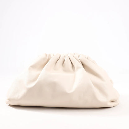 Bottega Veneta The Pouch Oversize Leather Clutch Bag in Beige