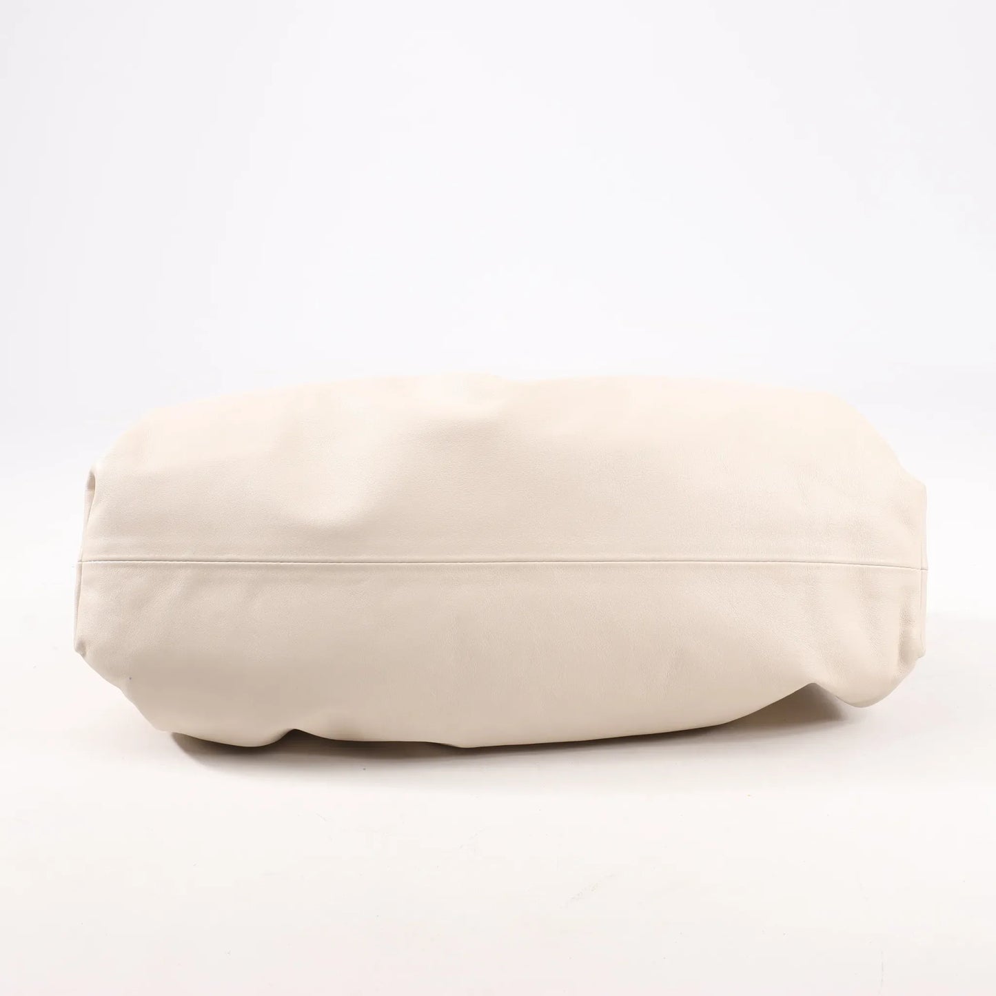 Bottega Veneta The Pouch Oversize Leather Clutch Bag in Beige