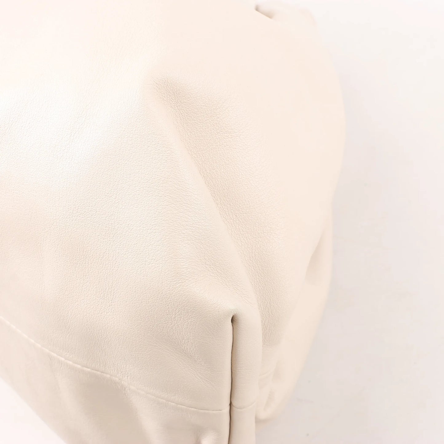 Bottega Veneta The Pouch Oversize Leather Clutch Bag in Beige