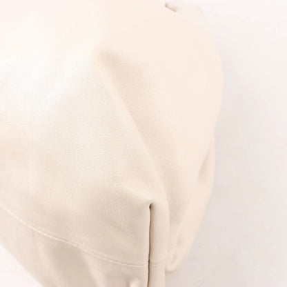 Bottega Veneta The Pouch Oversize Leather Clutch Bag in Beige