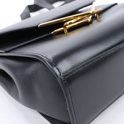 Sac à bandoulière Bottega Veneta en cuir de veau nappa Box Clip, noir