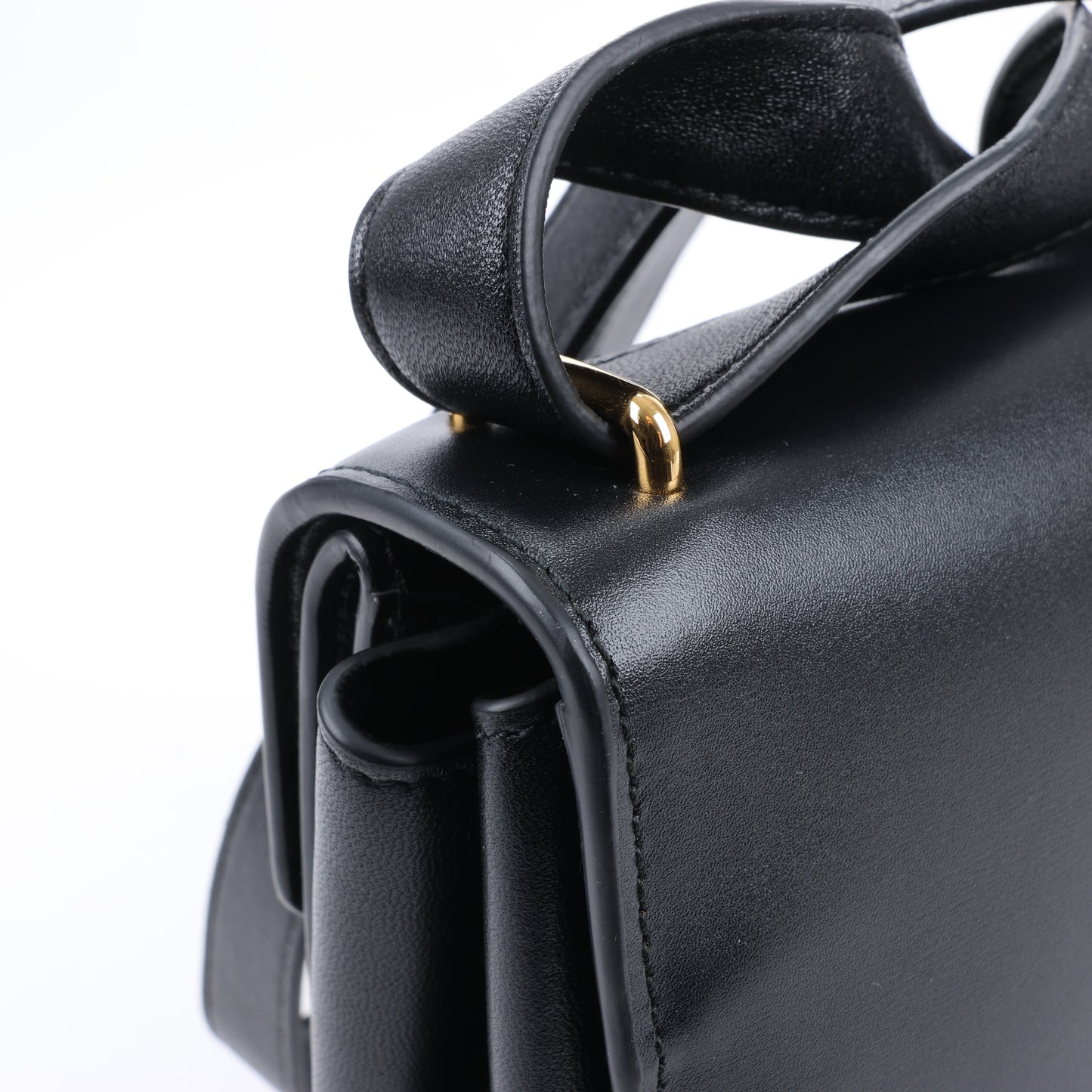 Sac à bandoulière Bottega Veneta en cuir de veau nappa Box Clip, noir