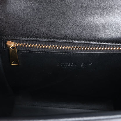 Sac à bandoulière Bottega Veneta en cuir de veau nappa Box Clip, noir