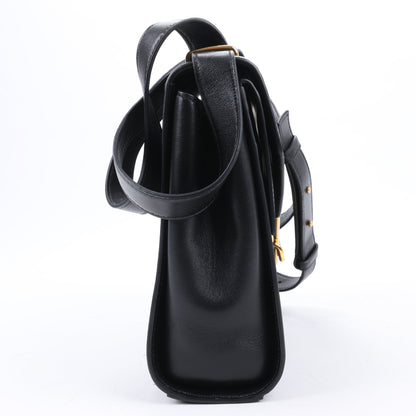 Sac à bandoulière Bottega Veneta en cuir de veau nappa Box Clip, noir