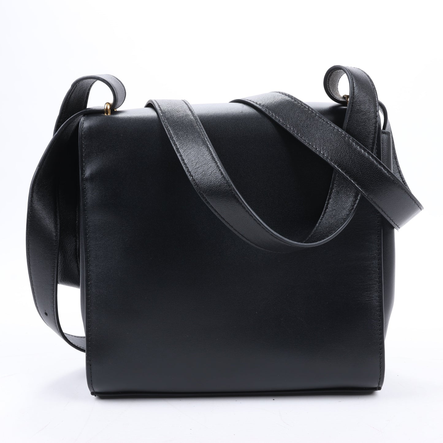 Sac à bandoulière Bottega Veneta en cuir de veau nappa Box Clip, noir