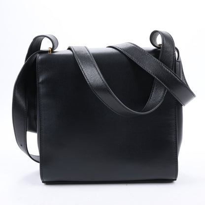 Bottega Veneta Box Calfskin Nappa Clip Shoulder Bag in Black