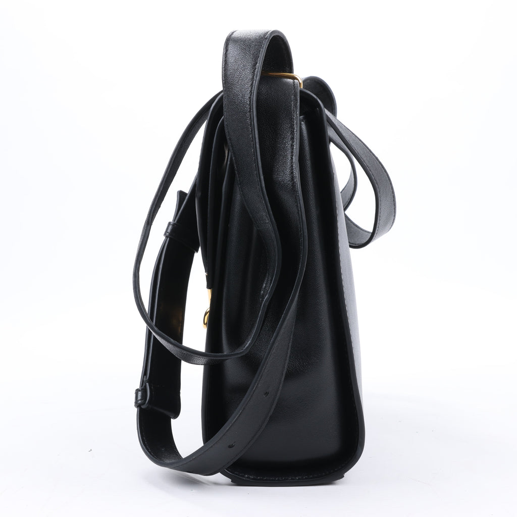 Bottega Veneta Box Calfskin Nappa Clip Shoulder Bag in Black