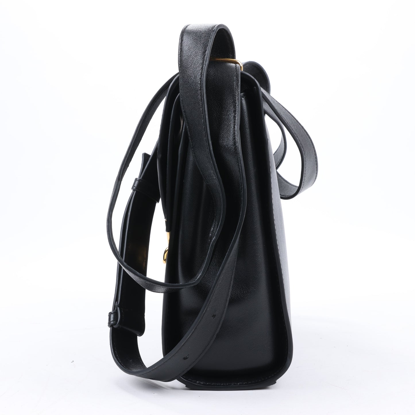 Sac à bandoulière Bottega Veneta en cuir de veau nappa Box Clip, noir