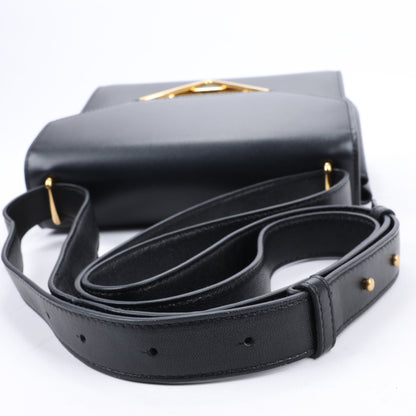 Sac à bandoulière Bottega Veneta en cuir de veau nappa Box Clip, noir