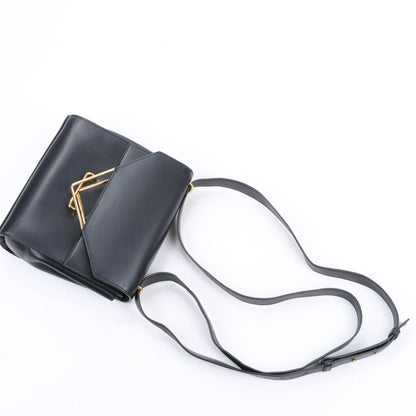 Sac à bandoulière Bottega Veneta en cuir de veau nappa Box Clip, noir