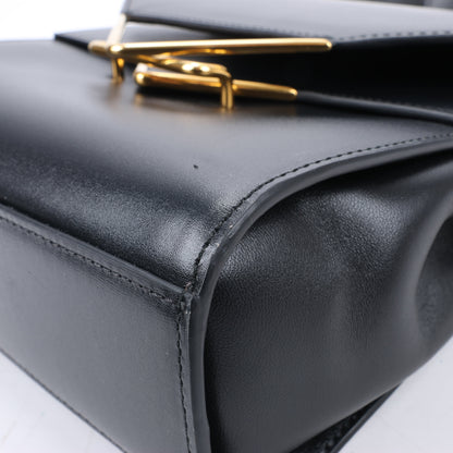 Sac à bandoulière Bottega Veneta en cuir de veau nappa Box Clip, noir