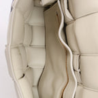 Bottega Veneta Padded Cassette Maxi Intrecciato Leather Crossbody Bag in White