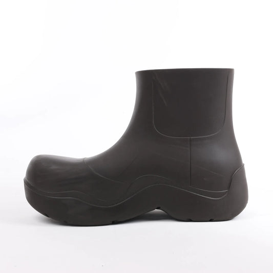 Bottega Veneta Paddles Rubber Rain Boots in Brown, Size 40 EU