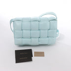 Bottega Veneta Padded Cassette Maxi Intrecciato Leather Crossbody Bag in Blue