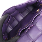 Bottega Veneta Padded Cassette Maxi Intrecciato Leather Shoulder Bag in Purple