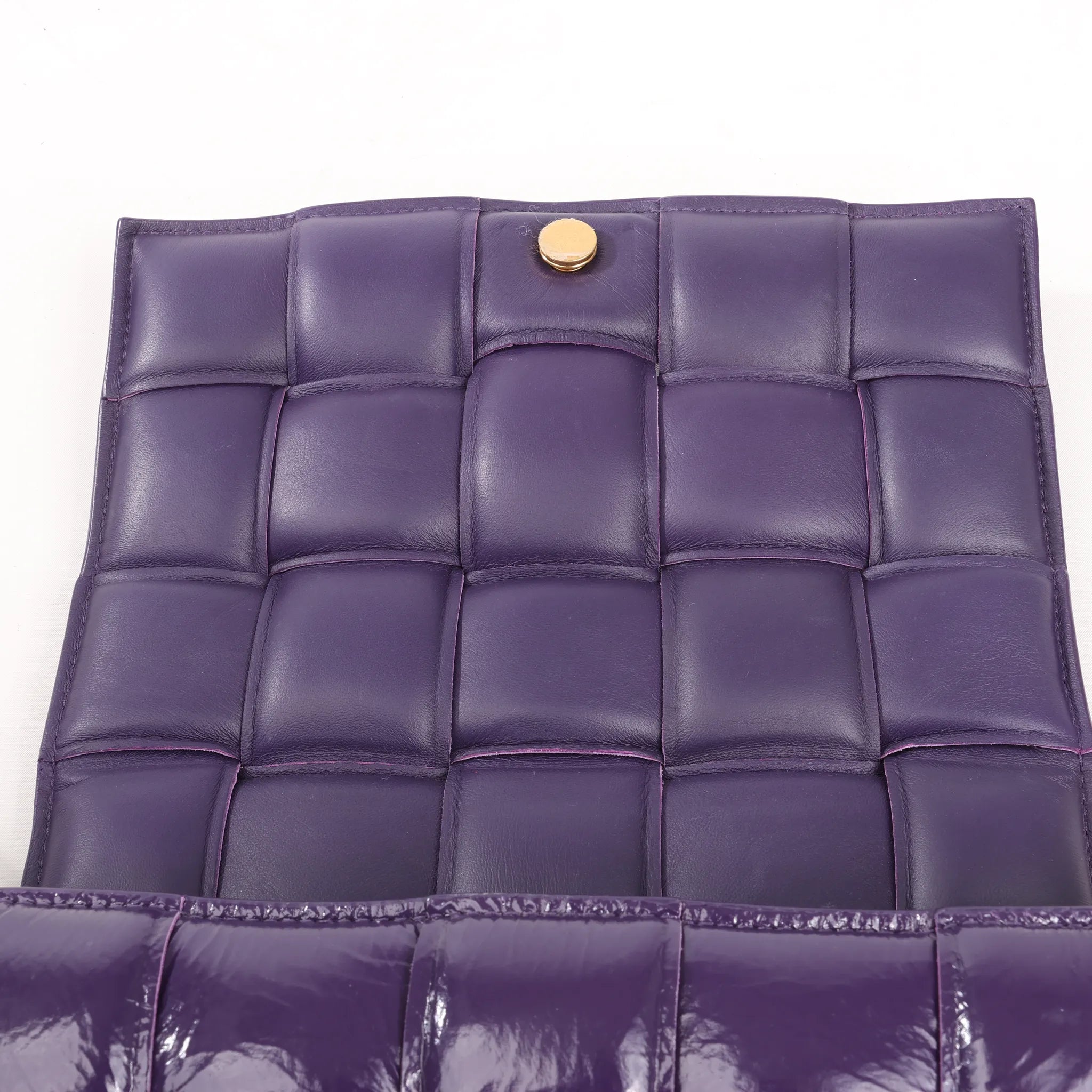 Bottega Veneta Padded Cassette Maxi Intrecciato Leather Shoulder Bag in Purple