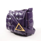 Bottega Veneta Padded Cassette Maxi Intrecciato Leather Shoulder Bag in Purple