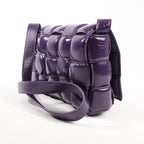 Bottega Veneta Padded Cassette Maxi Intrecciato Leather Shoulder Bag in Purple