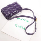 Bottega Veneta Padded Cassette Maxi Intrecciato Leather Shoulder Bag in Purple