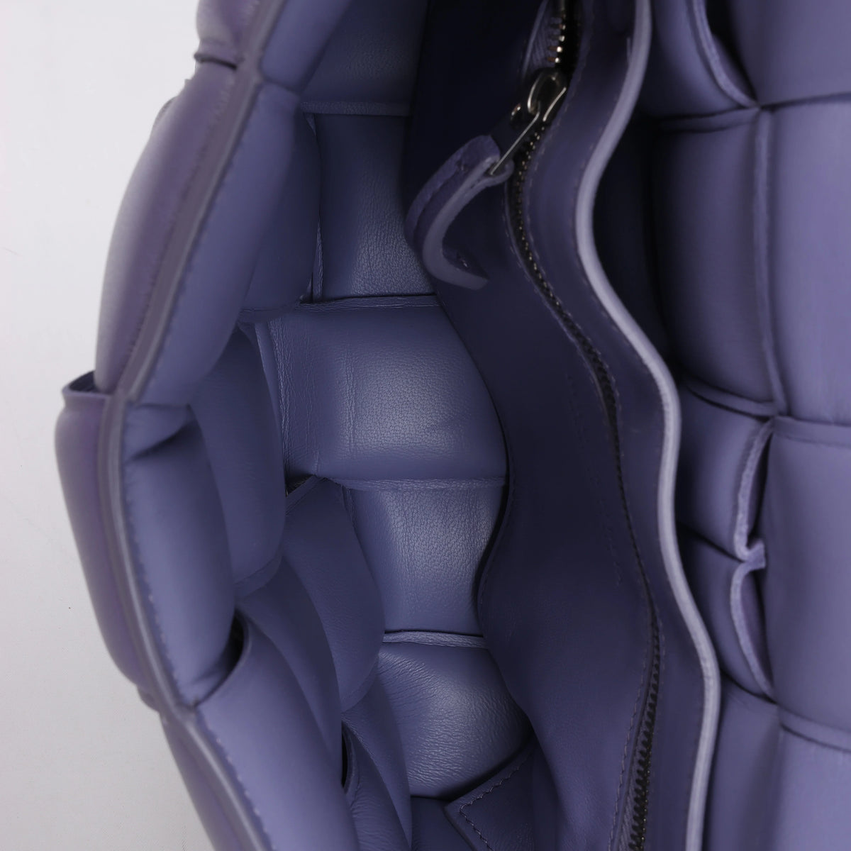 Bottega Veneta Padded Cassette Maxi Intrecciato Leather Crossbody Bag in Purple