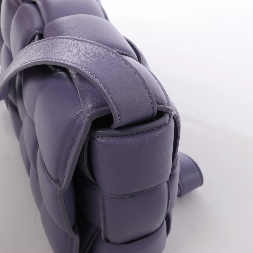 Bottega Veneta Padded Cassette Maxi Intrecciato Leather Crossbody Bag in Purple