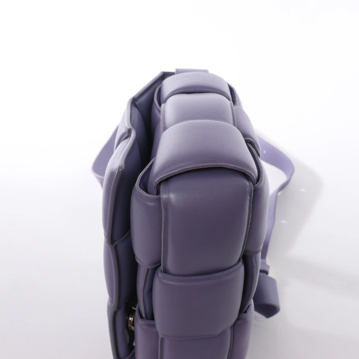 Bottega Veneta Padded Cassette Maxi Intrecciato Leather Crossbody Bag in Purple
