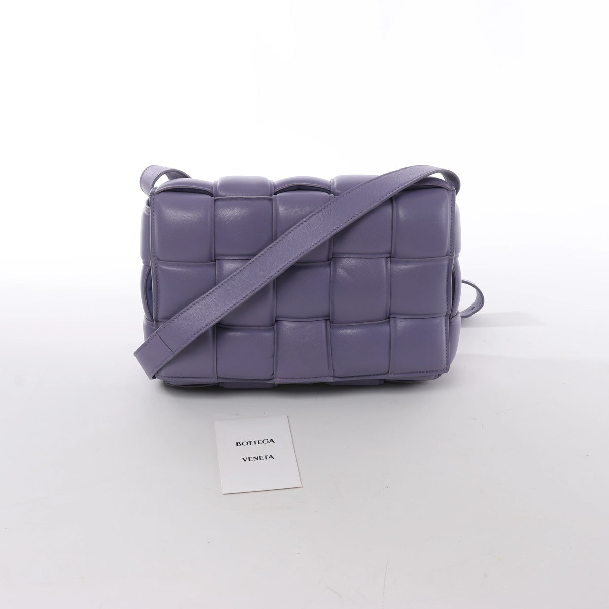 Bottega Veneta Padded Cassette Maxi Intrecciato Leather Crossbody Bag in Purple