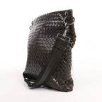 Bottega Veneta VN Intrecciato Crossbody Messenger Bag in Brown