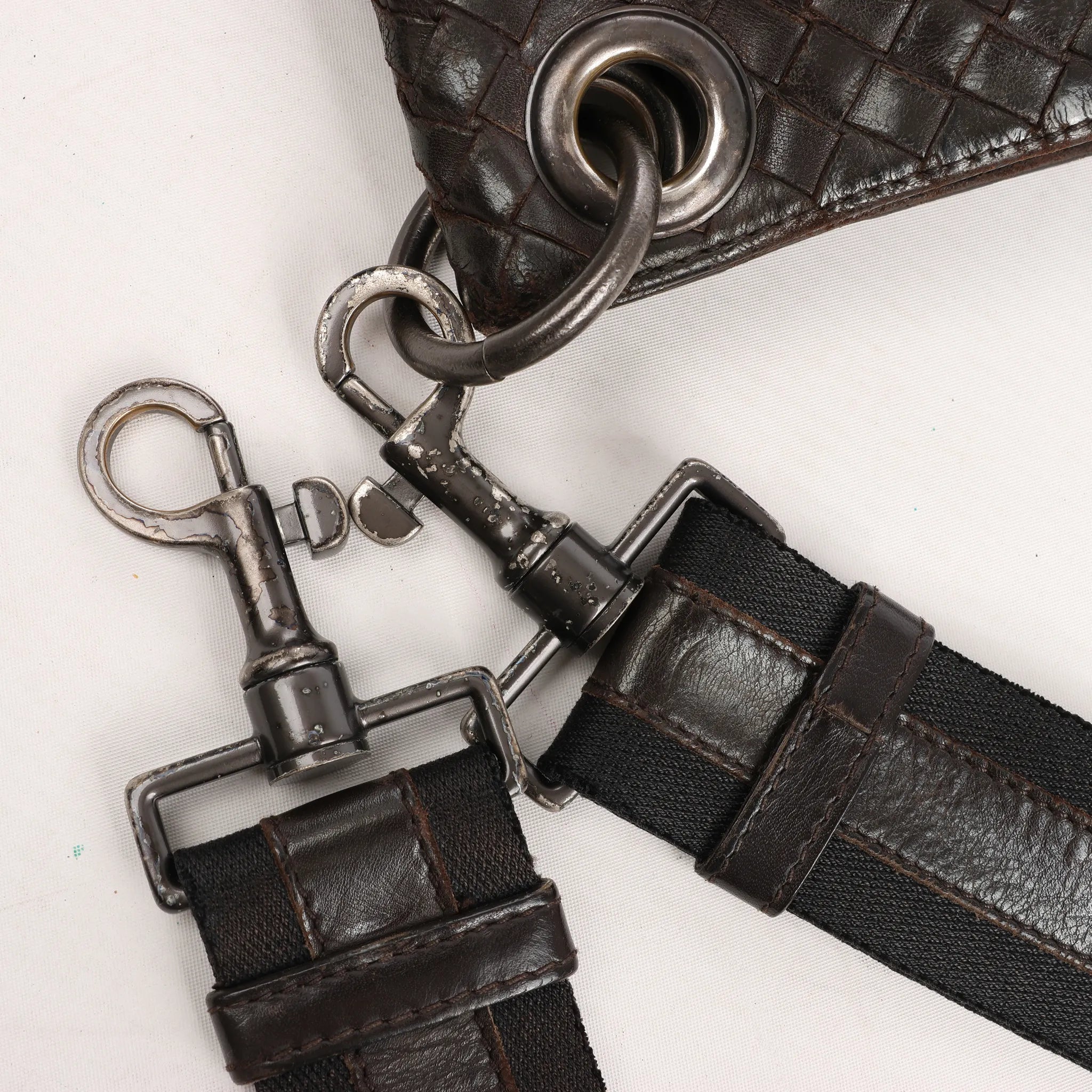 Bottega Veneta VN Intrecciato Crossbody Messenger Bag in Brown