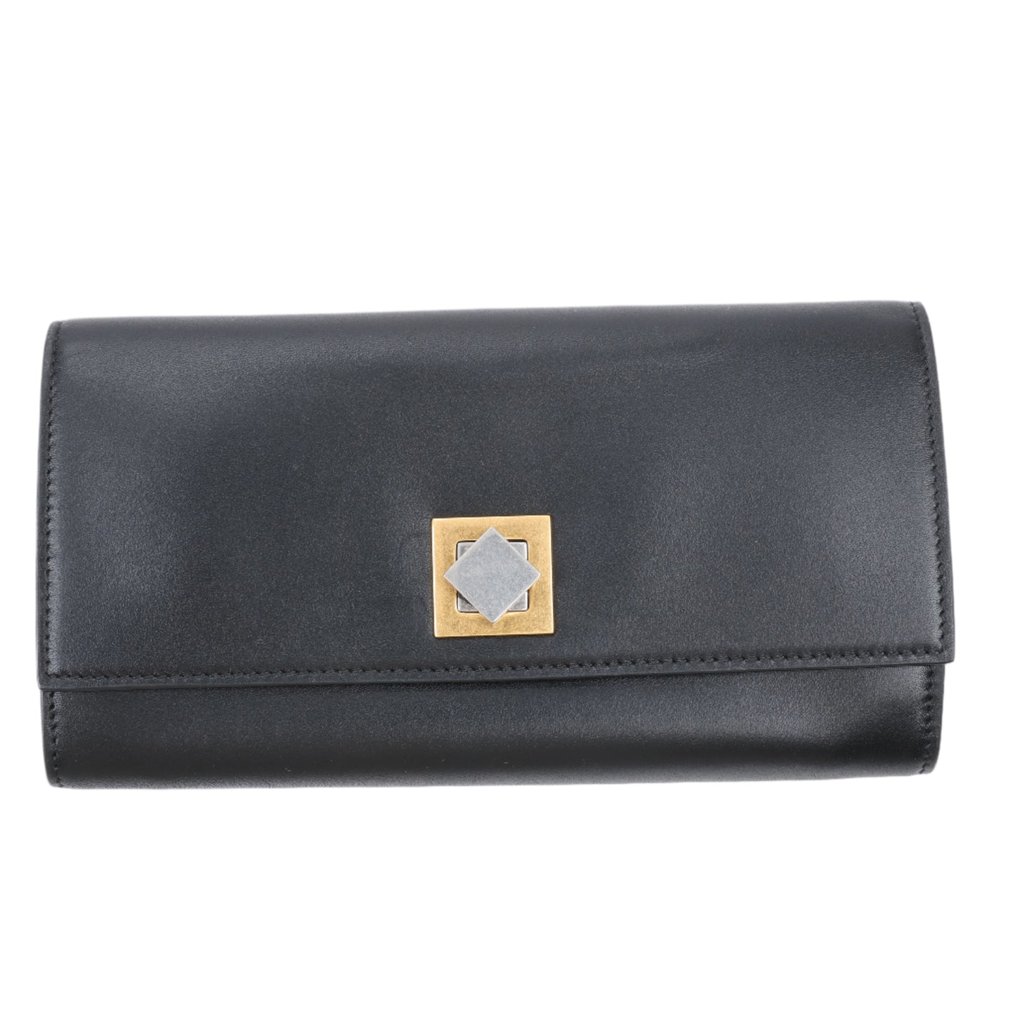 Bottega Veneta Black Smooth Leather Continental Wallet