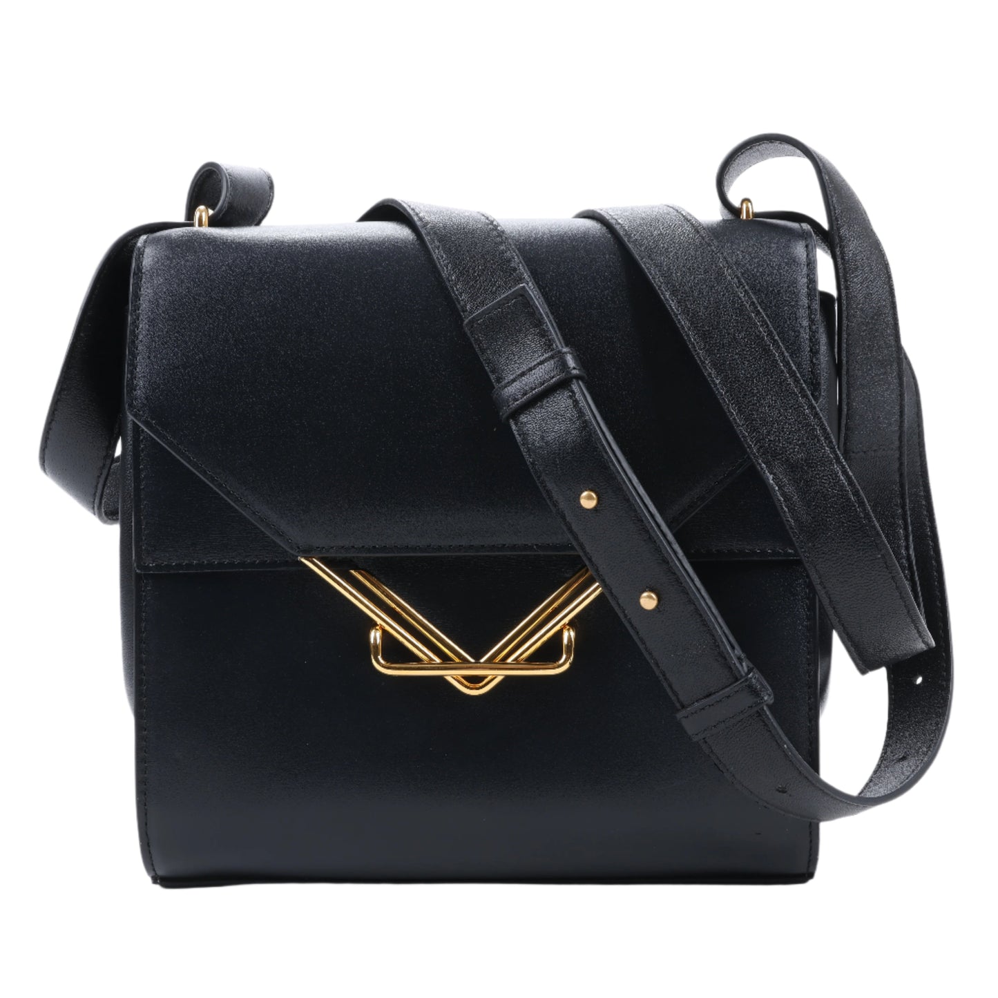 Sac à bandoulière Bottega Veneta en cuir de veau nappa Box Clip, noir