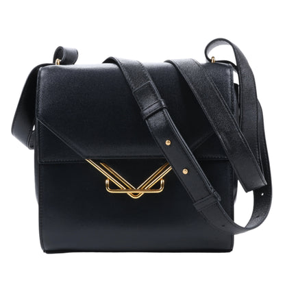 Sac à bandoulière Bottega Veneta en cuir de veau nappa Box Clip, noir