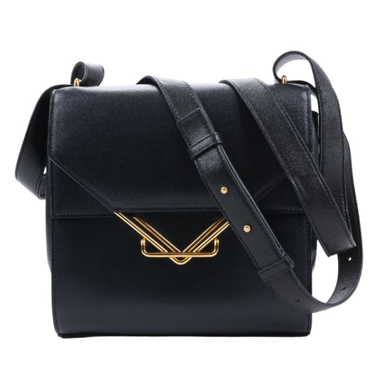 Sac à bandoulière Bottega Veneta en cuir de veau nappa Box Clip, noir