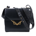 Bottega Veneta Box Calfskin Nappa Clip Shoulder Bag in Black