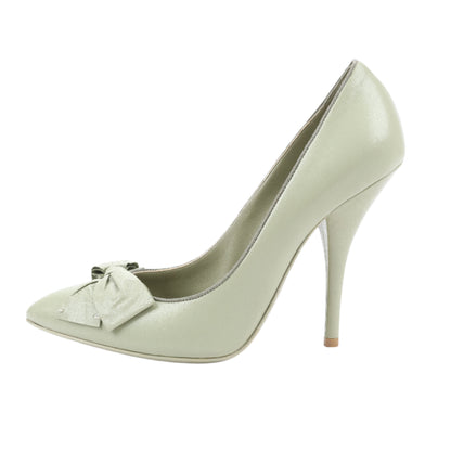 Bottega Veneta Leather Pumps Light Green Ribbon in Size 41 EU