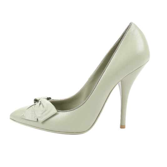 Bottega Veneta Leather Pumps Light Green Ribbon in Size 41 EU