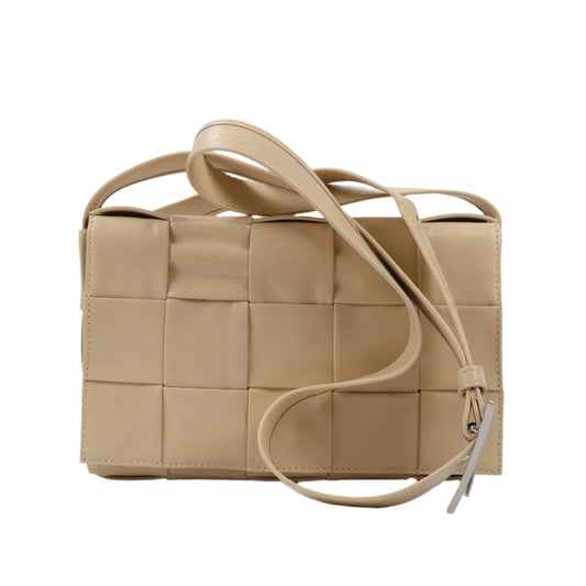 Bottega Veneta Maxi Intrecciato Cassette Leather Shoulder Bag in Beige
