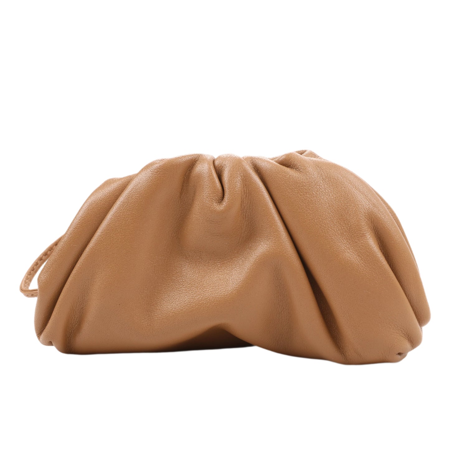 Bottega Veneta Micro The Pouch Leather Crossbody bag in Almond