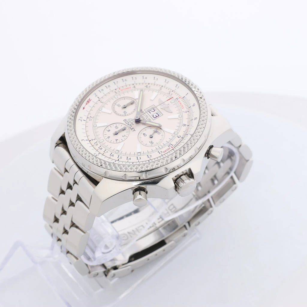 Breitling Bentley A44362 2130273 SS & Rubber AT Watch with Beige Dial