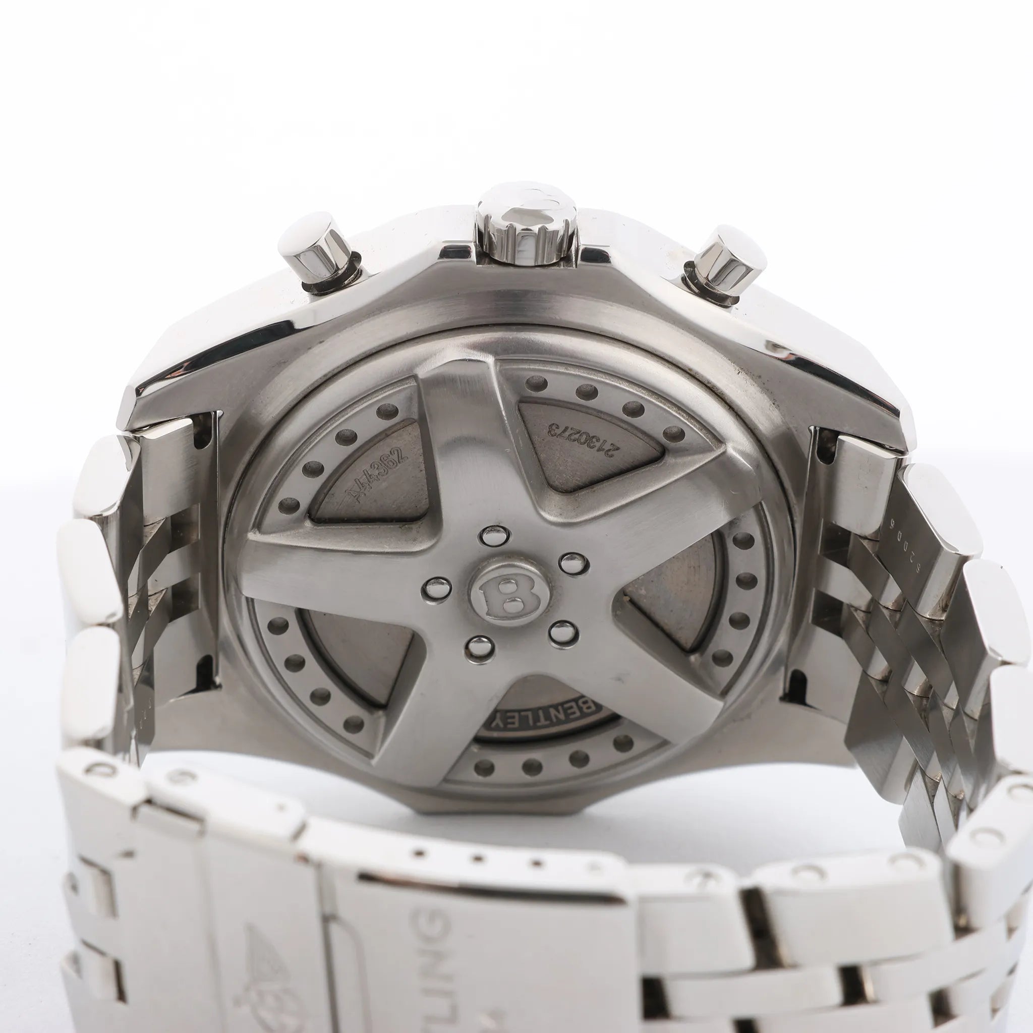 Breitling Bentley A44362 2130273 SS & Rubber AT Watch with Beige Dial