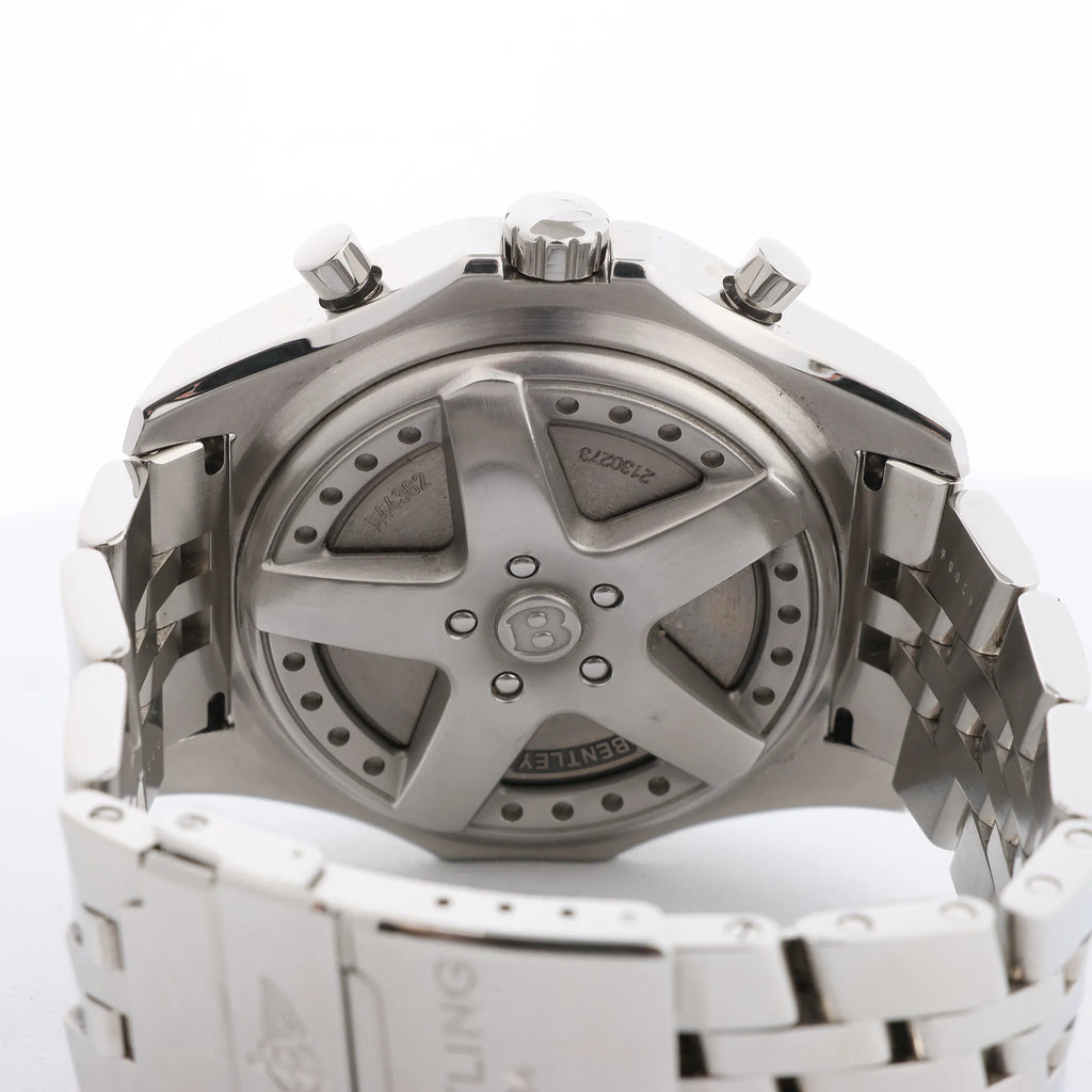 Breitling Bentley A44362 2130273 SS & Rubber AT Watch with Beige Dial