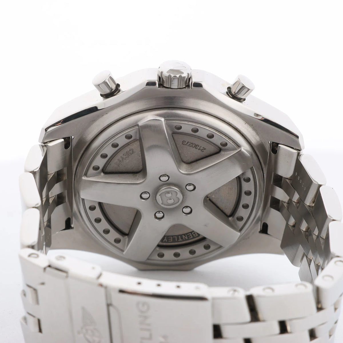 Breitling Bentley A44362 2130273 SS & Rubber AT Watch with Beige Dial